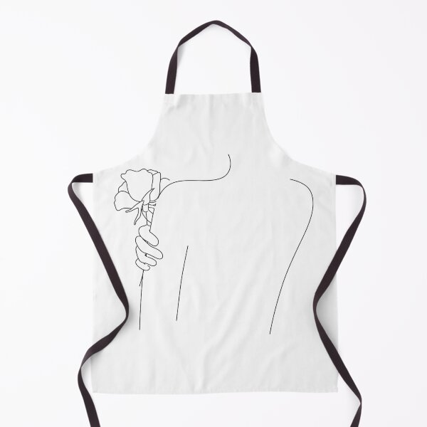 Item preview, simple woman holding a rose one line art drawing designed and sold by ikrame-shop.