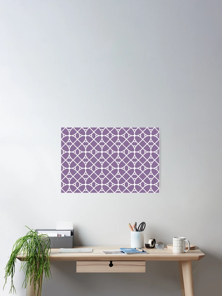 Aperçu 2 sur 3. Poster avec l'œuvre Purple and White Minimal Geometric Shape Pattern - Coloro 2022 Popular Color Lavender Silk 138-48-19 créée et vendue par ColorOfTheYears.