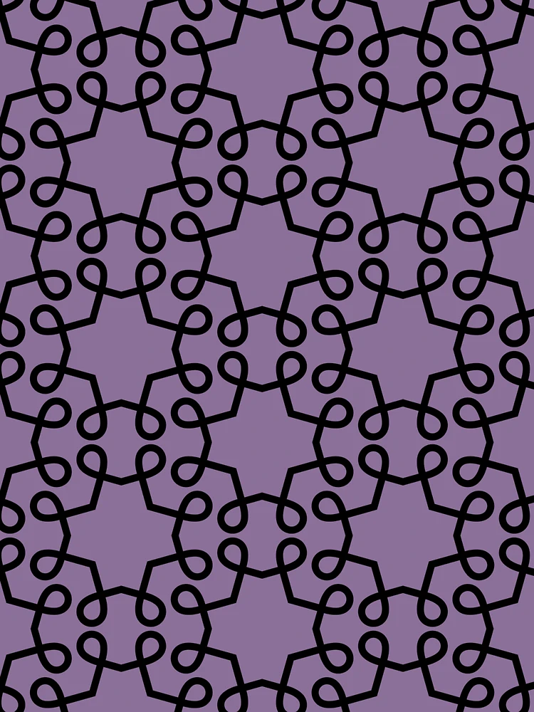 Thumbnail 6 von 6, Leichter Pullover, Black and Purple Star Square Shape Pattern Pairs Coloro 2022 Popular Color Lavender Silk 138-48-19 designt und verkauft von ColorOfTheYears.