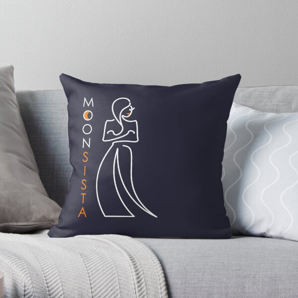 Moon Sista (whiteout) Throw Pillow
