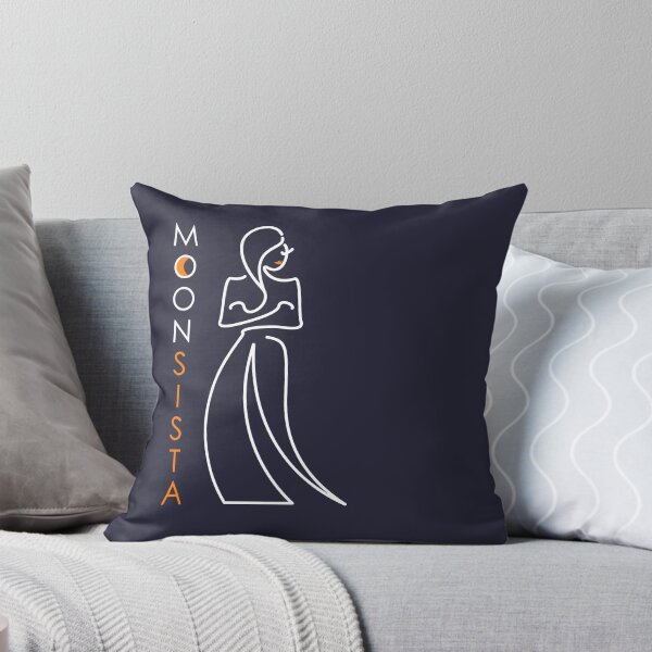 Moon Sista (whiteout) Throw Pillow