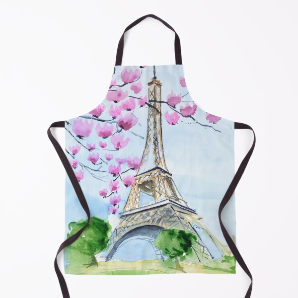 Item preview, Eiffel Tower In Spring Blossoms Watercolor Print designed and sold by NatalyMak.