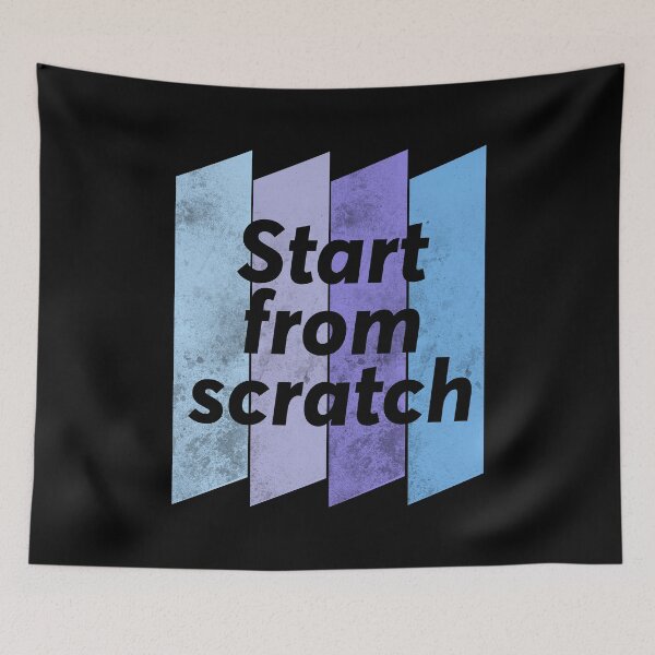 Item preview, Letters in cold colors "Start from scratch" designed and sold by magenta-dream.