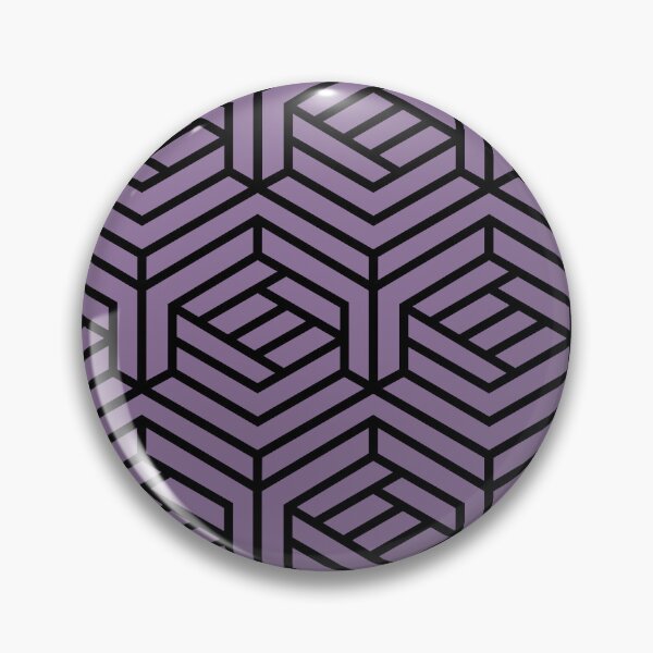Item preview, Black and Purple Cube Geometric Pattern Pairs Coloro 2022 Popular Color Lavender Silk 138-48-19 designed and sold by ColorOfTheYears.