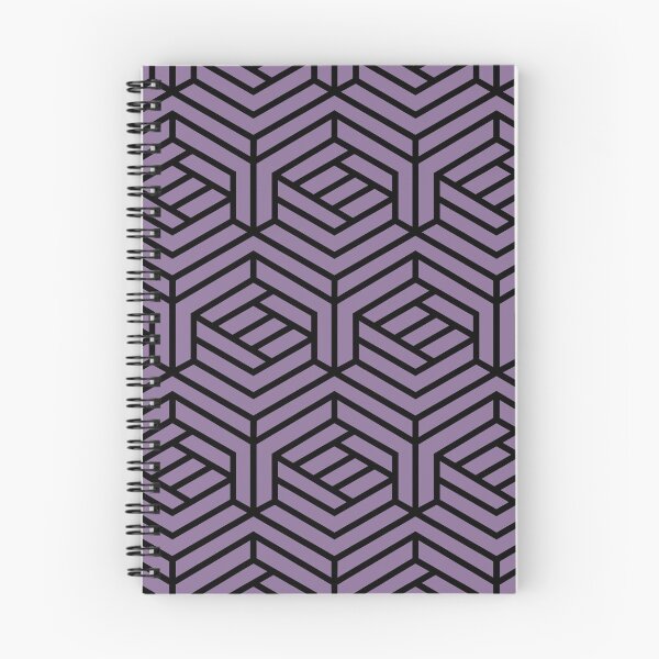Item preview, Black and Purple Cube Geometric Pattern Pairs Coloro 2022 Popular Color Lavender Silk 138-48-19 designed and sold by ColorOfTheYears.