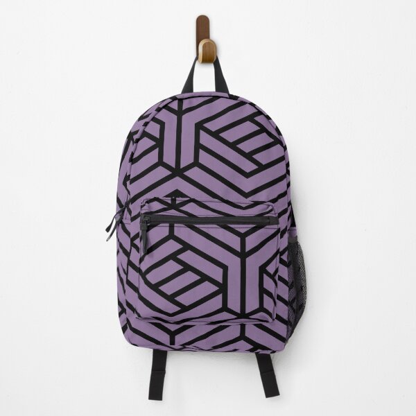 Item preview, Black and Purple Cube Geometric Pattern Pairs Coloro 2022 Popular Color Lavender Silk 138-48-19 designed and sold by ColorOfTheYears.