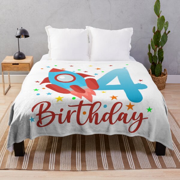 Item preview, Space Rocket 4th birthday designed and sold by OverbeeDesigns.