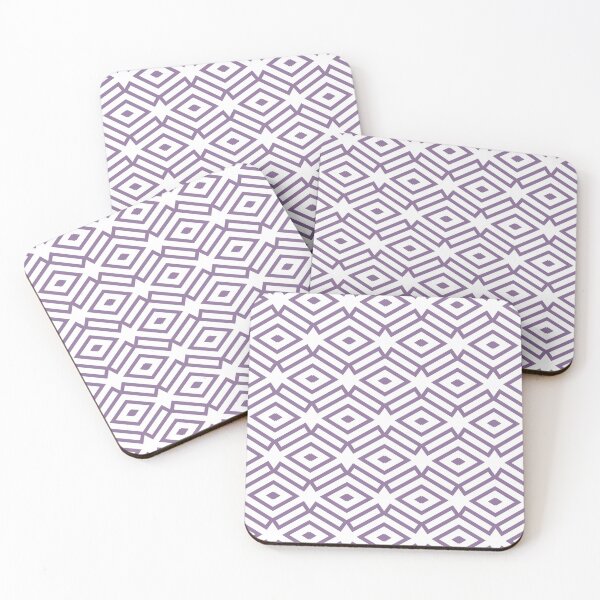 Item preview, Purple and White Ornamental Shape Pattern 7 Pairs Coloro 2022 Popular Color Lavender Silk 138-48-19 designed and sold by ColorOfTheYears.