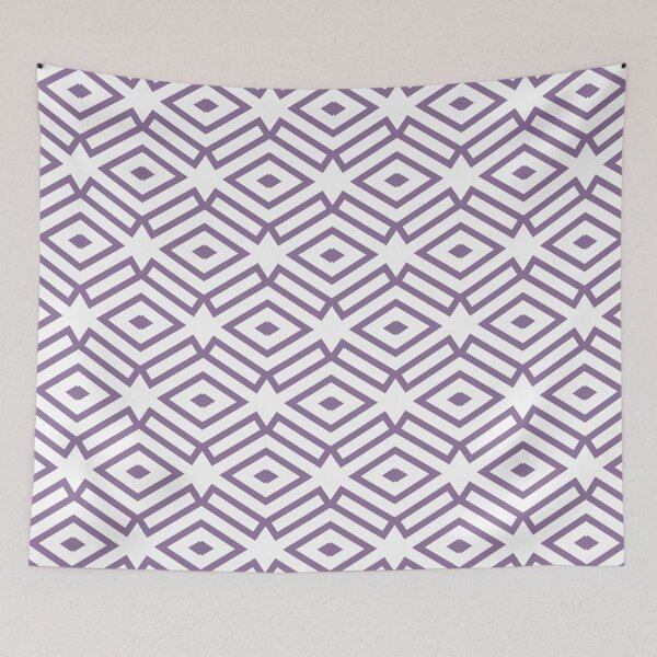 Item preview, Purple and White Ornamental Shape Pattern 7 Pairs Coloro 2022 Popular Color Lavender Silk 138-48-19 designed and sold by ColorOfTheYears.