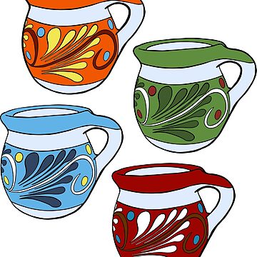 Artwork thumbnail, Cafecito Mexican Jarritos Sticker Pack Mixed Pattern by that5280lady