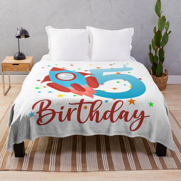 Item preview, Space Rocket 5th birthday designed and sold by OverbeeDesigns.
