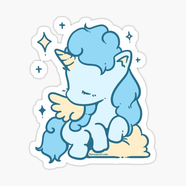 Soft Unicorn (Cerulean Blue) Sticker
