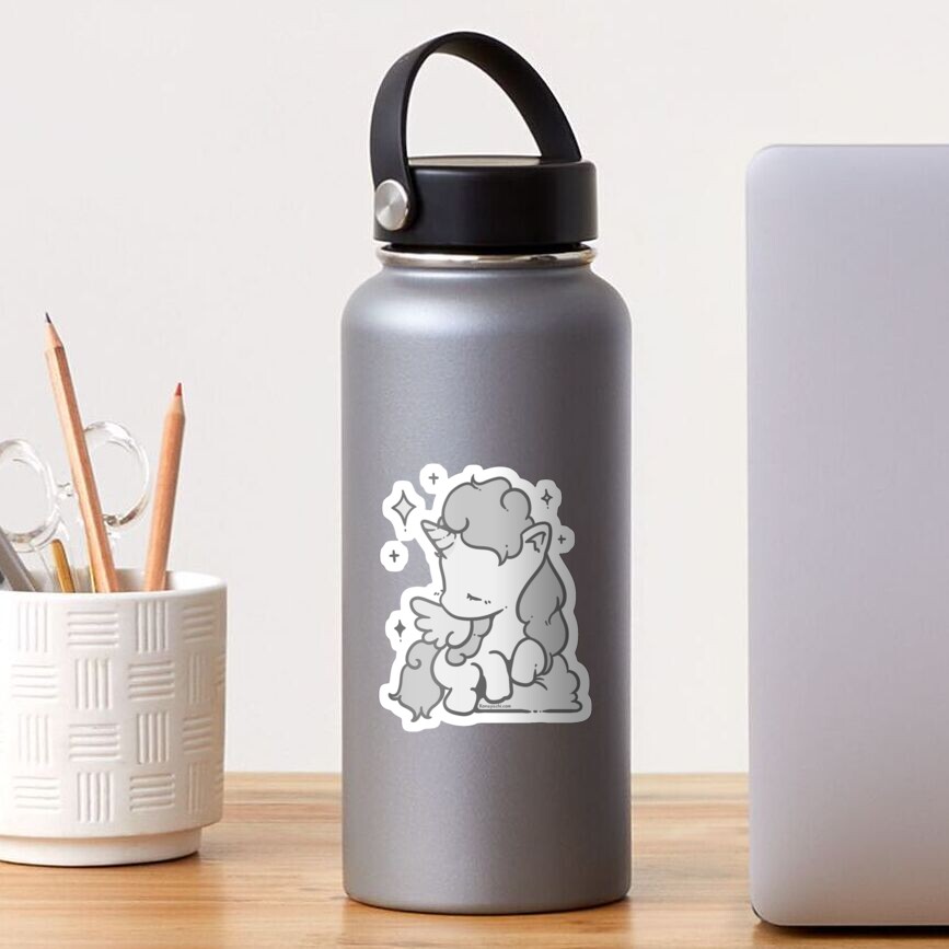 Soft Unicorn (Monochrome Grey) Sticker