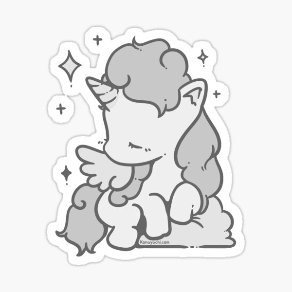 Soft Unicorn (Monochrome Grey) Sticker