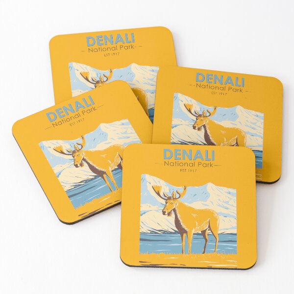 Item preview, Denali National Park Alaska Moose Vintage designed and sold by KrisSidDesigns.