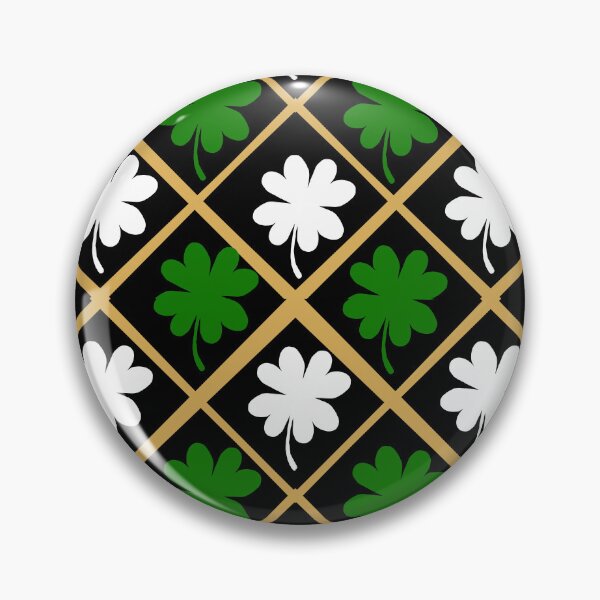 Item preview, St Patrick's day 4 leaf clover Gold Green and White diamond pattern designed and sold by DemonicGloom.
