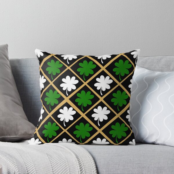Item preview, St Patrick's day 4 leaf clover Gold Green and White diamond pattern designed and sold by DemonicGloom.