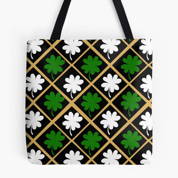 Item preview, St Patrick's day 4 leaf clover Gold Green and White diamond pattern designed and sold by DemonicGloom.