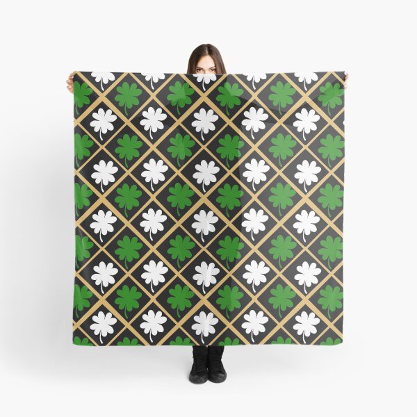 Item preview, St Patrick's day 4 leaf clover Gold Green and White diamond pattern designed and sold by DemonicGloom.