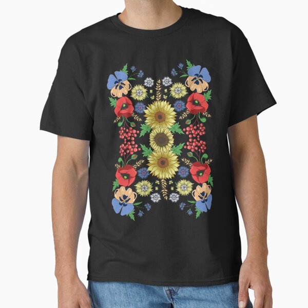 Item preview, Sunflower Poppy & Viburnum Floral Ukrainian Vyshyvanka Style designed and sold by r-silver.
