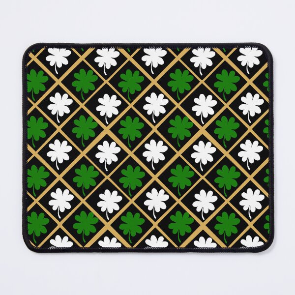 Item preview, St Patrick's day 4 leaf clover Gold Green and White diamond pattern designed and sold by DemonicGloom.