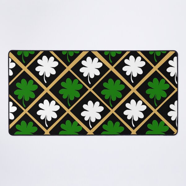 Item preview, St Patrick's day 4 leaf clover Gold Green and White diamond pattern designed and sold by DemonicGloom.