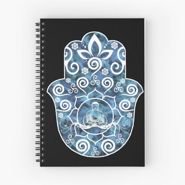 Item preview, Buddha Lotus Hamsa - watercolor blues designed and sold by maryedenoa.