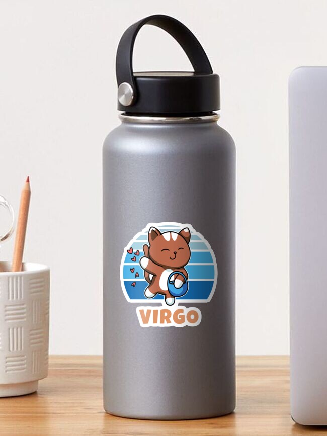 Thumbnail 1 of 3, Sticker, Zodiac Sign Virgo Cute Cat Kawaii designed and sold by brandoseven.