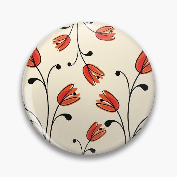 Item preview, Elegant Abstract Flower Art Beige Black And Orange Pattern designed and sold by NawalMagdy.
