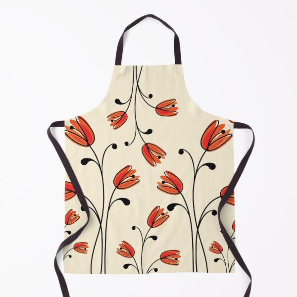 Item preview, Elegant Abstract Flower Art Beige Black And Orange Pattern designed and sold by NawalMagdy.