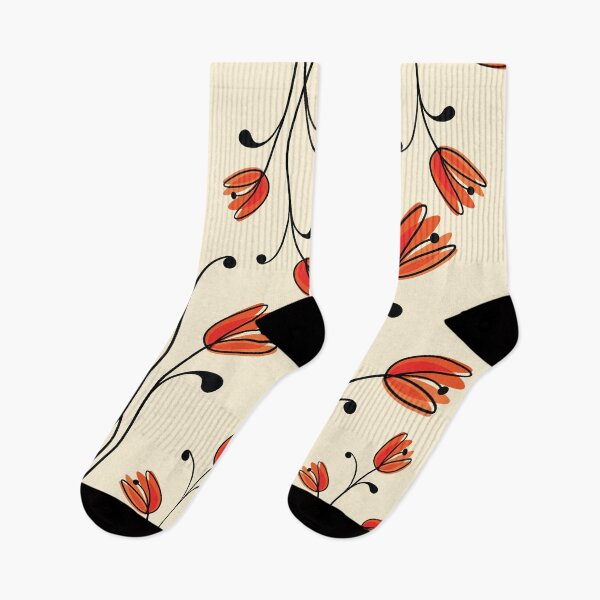 Item preview, Elegant Abstract Flower Art Beige Black And Orange Pattern designed and sold by NawalMagdy.