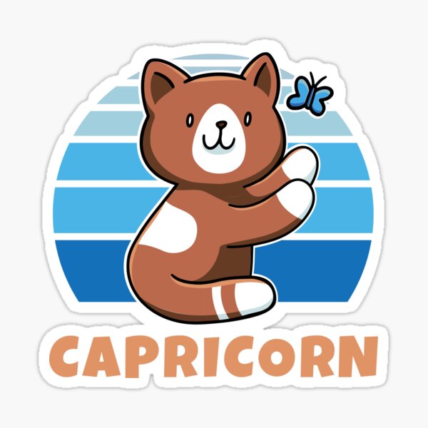 Zodiac Sign Capricorn Cute Cat Kawaii Sticker