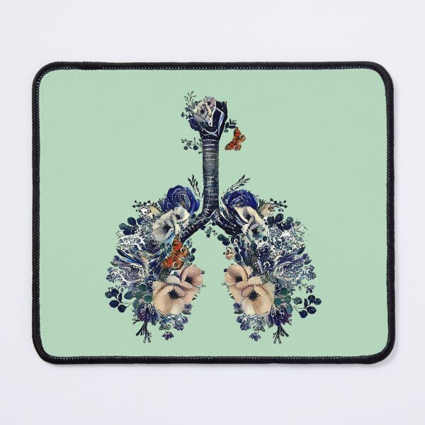 Item preview, Lungs with wild flowers and splashes of water, waves, watercolor shades of blue and sand designed and sold by Collagedream.