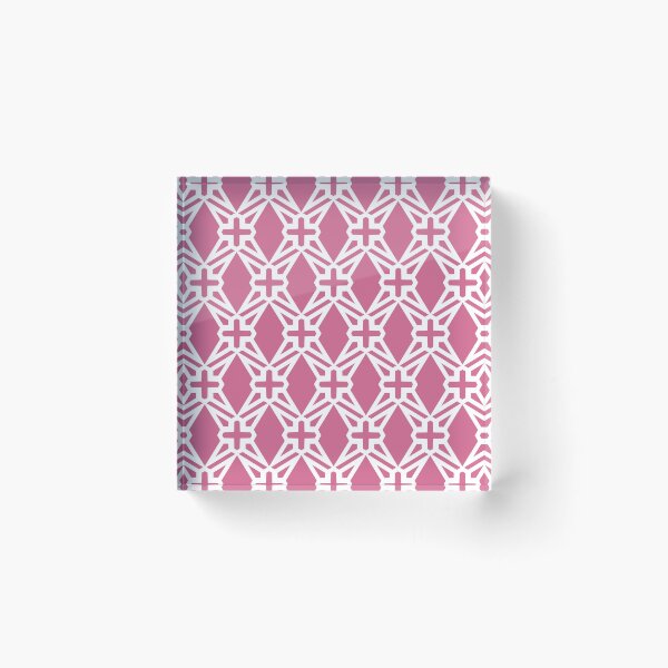 Item preview, Bubblegum and White Geometric Pattern Pairs Coloro 2022 Popular Color Pink Guava 151-53-27 designed and sold by ColorOfTheYears.