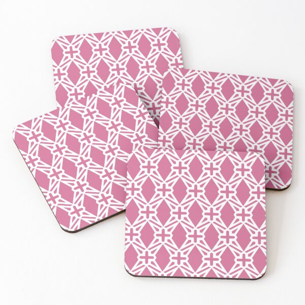 Item preview, Bubblegum and White Geometric Pattern Pairs Coloro 2022 Popular Color Pink Guava 151-53-27 designed and sold by ColorOfTheYears.