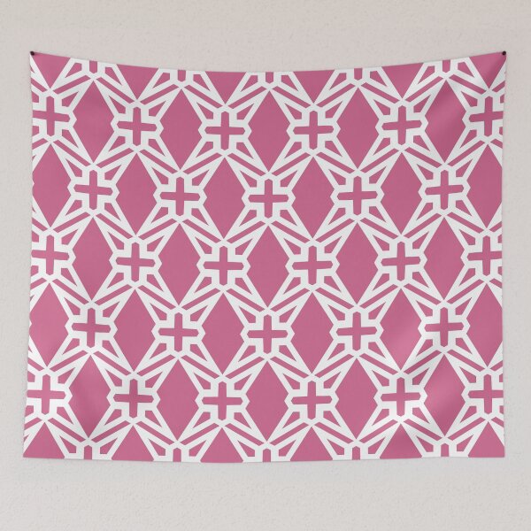 Item preview, Bubblegum and White Geometric Pattern Pairs Coloro 2022 Popular Color Pink Guava 151-53-27 designed and sold by ColorOfTheYears.
