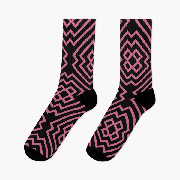 Item preview, Black and Bubblegum Ornamental Shape Pattern 6 Pairs Coloro 2022 Popular Color Pink Guava 151-53-27 designed and sold by ColorOfTheYears.