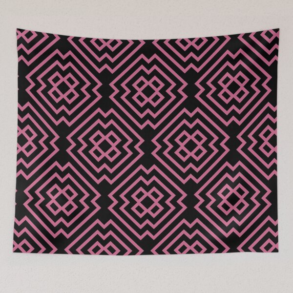 Item preview, Black and Bubblegum Ornamental Shape Pattern 6 Pairs Coloro 2022 Popular Color Pink Guava 151-53-27 designed and sold by ColorOfTheYears.