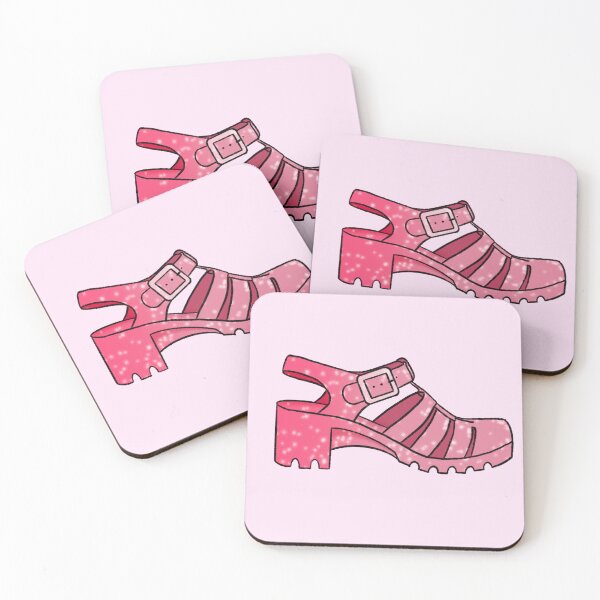 Item preview, Jelly sandals glitter transparent shoes cute aesthetic illustration designed and sold by Aurora Cosentino.