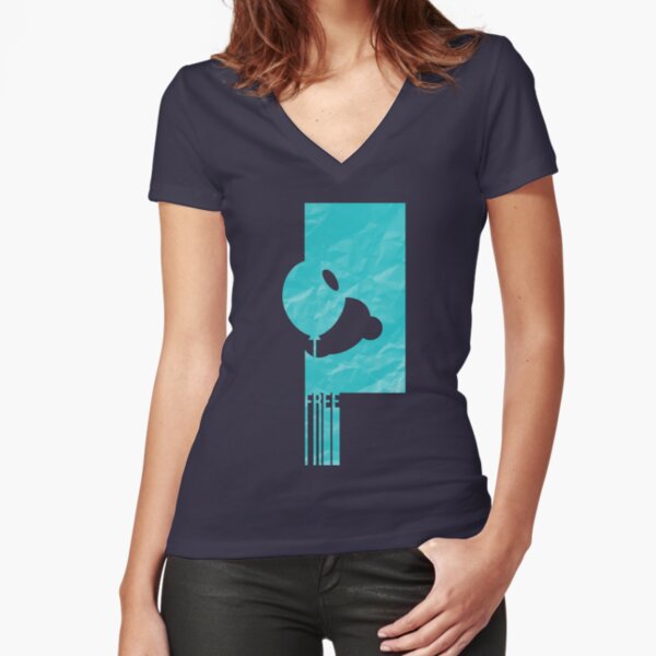Free Tailliertes T-Shirt mit V-Ausschnitt