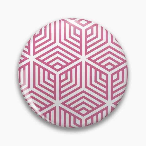 Item preview, Bubblegum and White Ornamental Cube Pattern Pairs Coloro 2022 Popular Color Pink Guava 151-53-27 designed and sold by ColorOfTheYears.