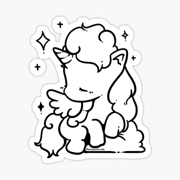 Soft Unicorn (Plain White) Sticker