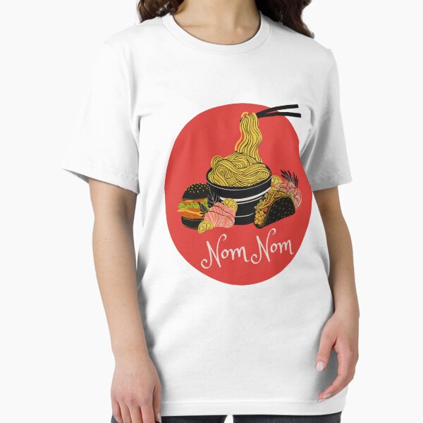 Nom Nom Foodie Red and White Essential T-Shirt