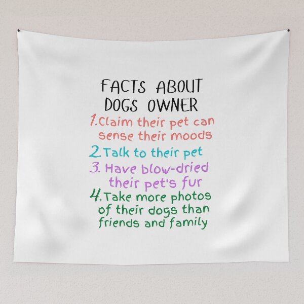 Item preview, funny facts about dogs owners and great gift dogs lover designed and sold by salahnewdesign.