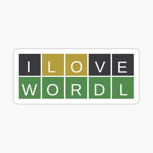 Vista previa del artículo con la obra «Me encanta Wordle», diseñado y vendido por Sci-Art-Cafe.