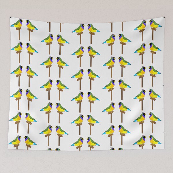 Item preview, Crazy Bird Lady with Gouldian finches designed and sold by Laughing Parrot Studio.
