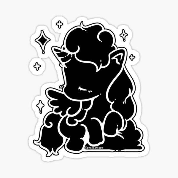 Soft Unicorn (Plain Black) Sticker
