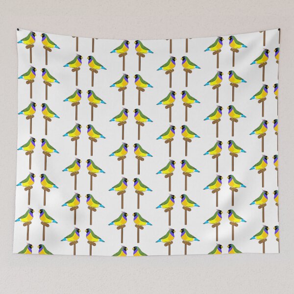 Item preview, Crazy Bird Person with Gouldian finches designed and sold by Laughing Parrot Studio.