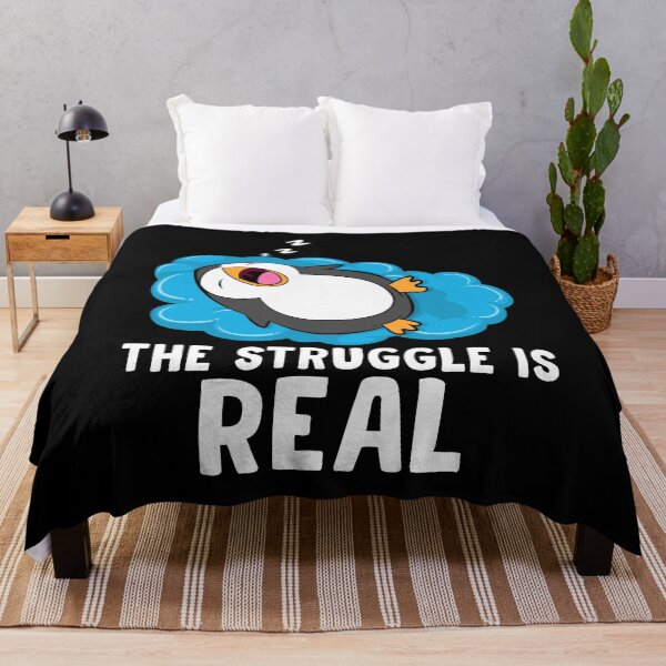 Item preview, Tired Penguin The Struggle Is Real Lazy Penguin Animal Lover designed and sold by mteehut.