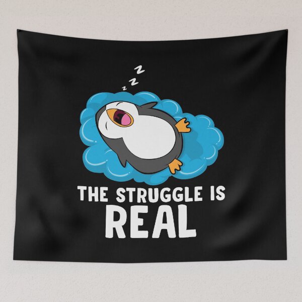 Item preview, Tired Penguin The Struggle Is Real Lazy Penguin Animal Lover designed and sold by mteehut.